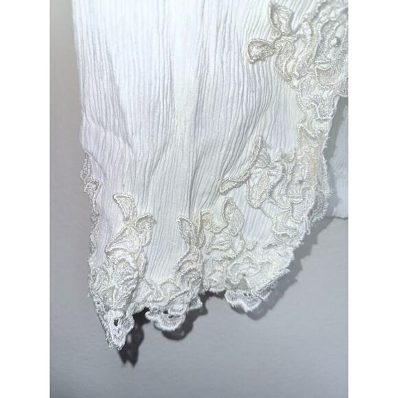 EXPO Vtg 90s Embroidered Flowers Open Tie Cardigan Lace Victorian Romantic Sz 14 - Picture 6 of 11